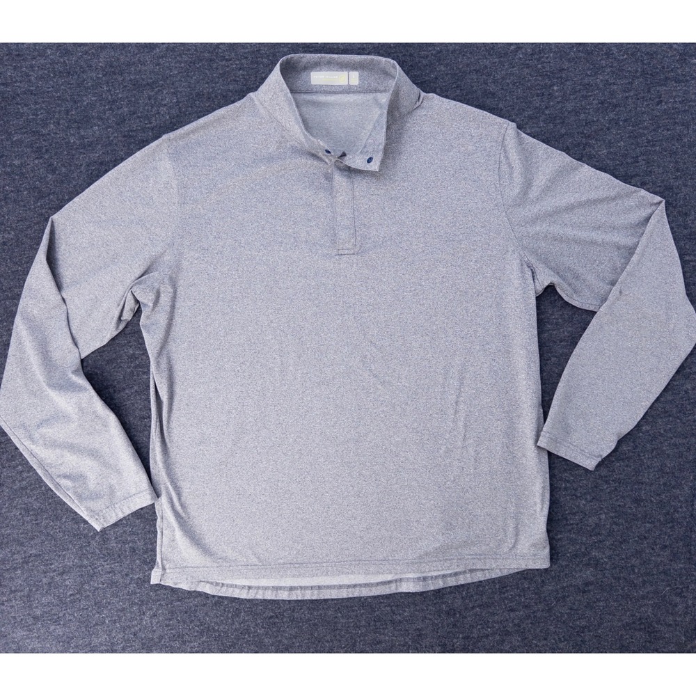 Peter Millar Featherweight Pullover Mens Large Gray Quarter Snap Excellent